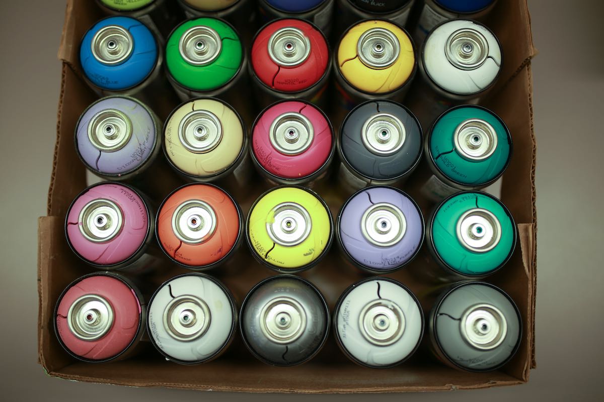 A Box of Spray Paint at Heartfelt Play Studio in Costa Mesa, California