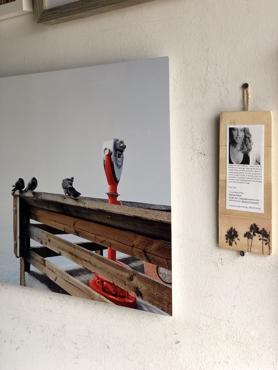 Framed Photography, by Melissa Brown, on display at Boathouse Collective, Costa Mesa, Orange County, California. (photo: Samantha Chagollan)